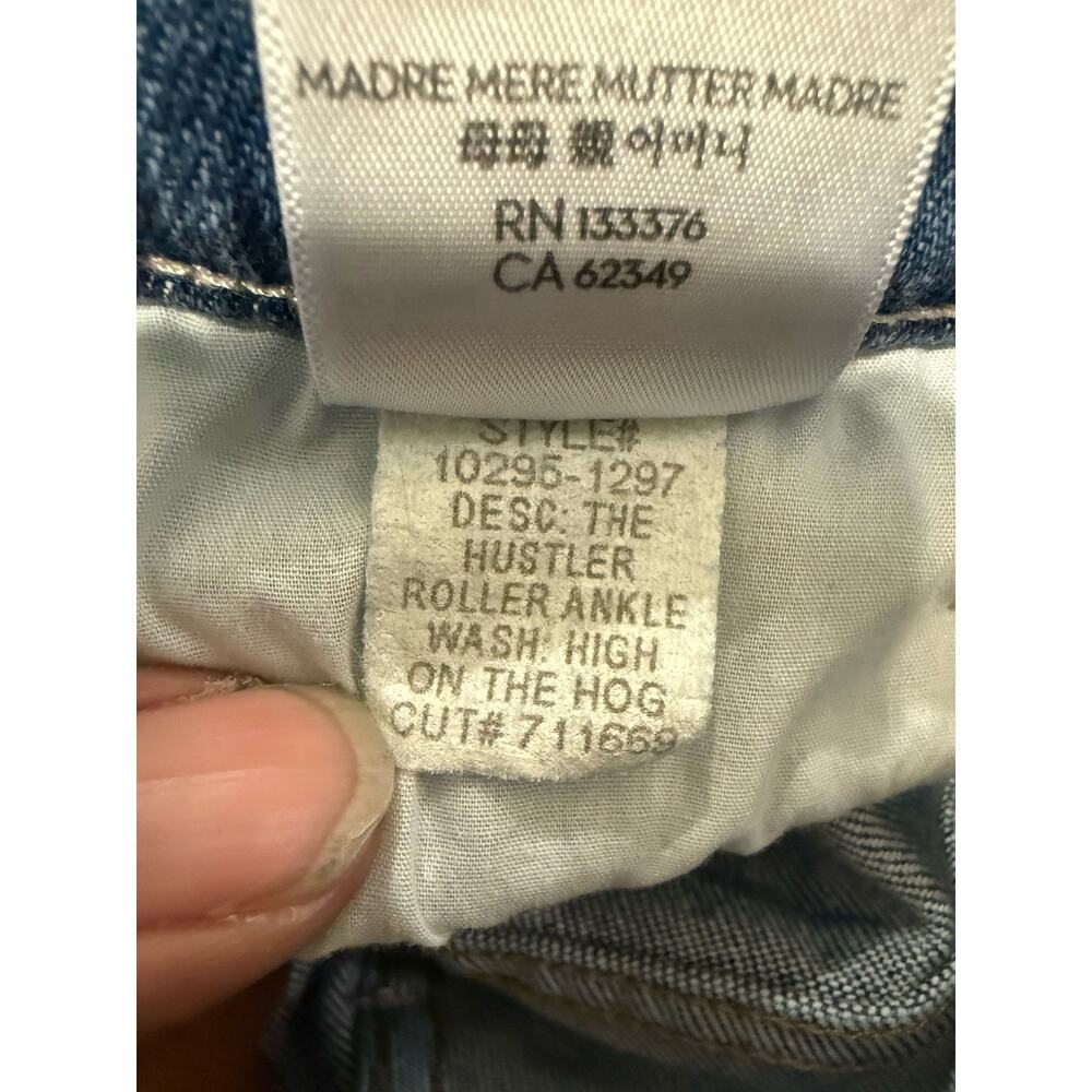 MOTHER The Hustler Roller Wide Leg Ankle Jean in High on the Hog Women’s 27 Blue - Picture 3 of 12